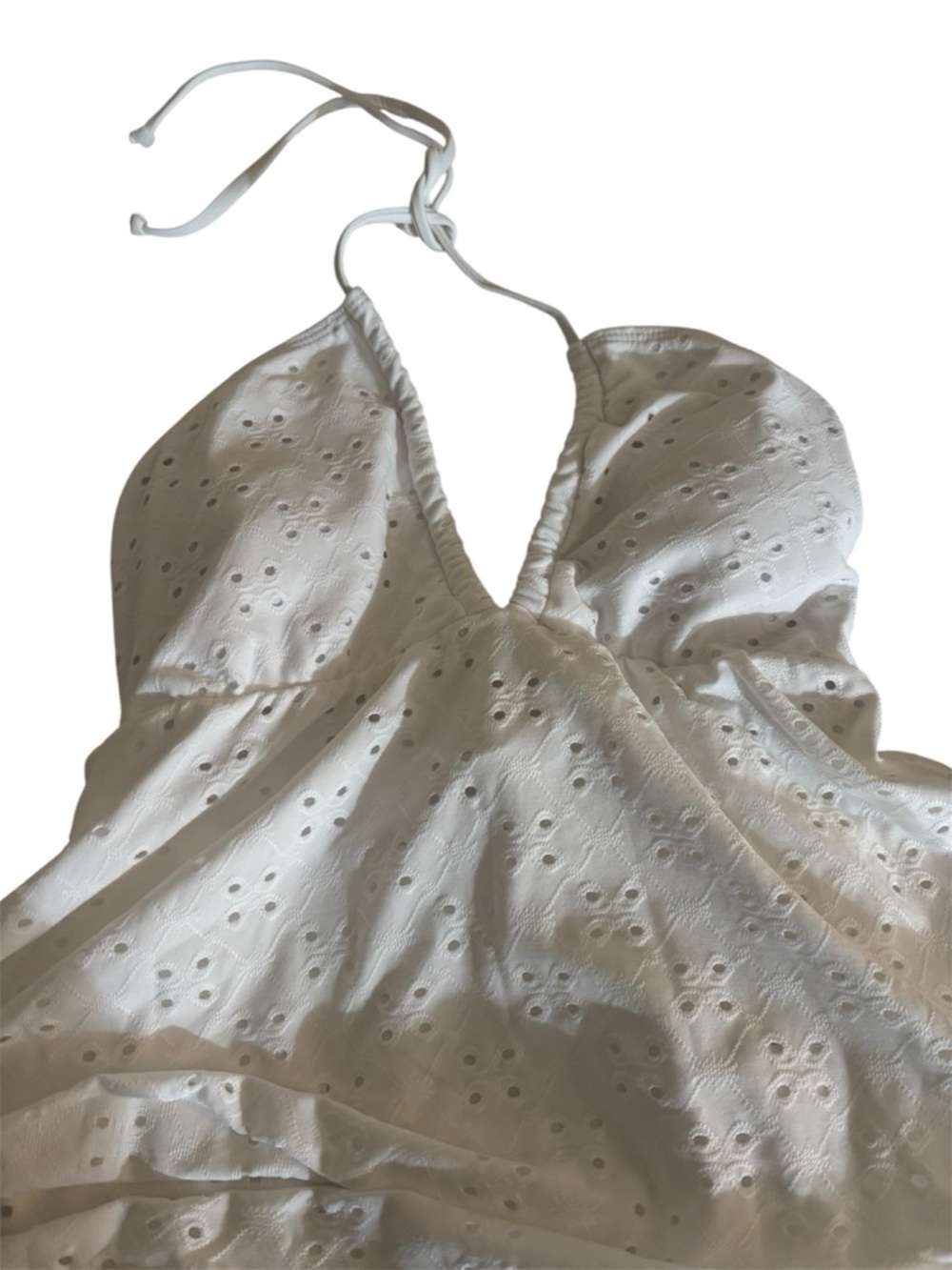 NWT SHEIN White Eyelet Halter Dress